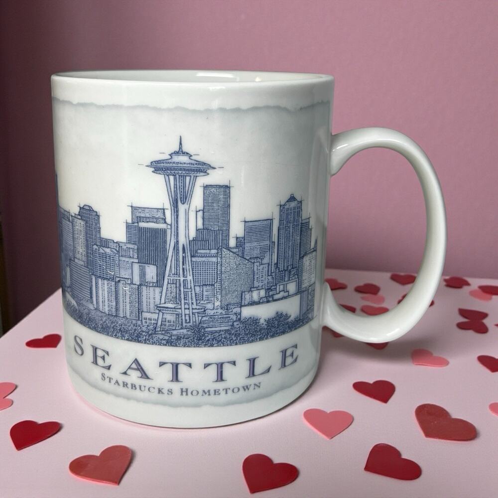 Starbucks Seattle Hometown Mug 2007 Space Needle Skyline 18oz Coffee Cup EUC